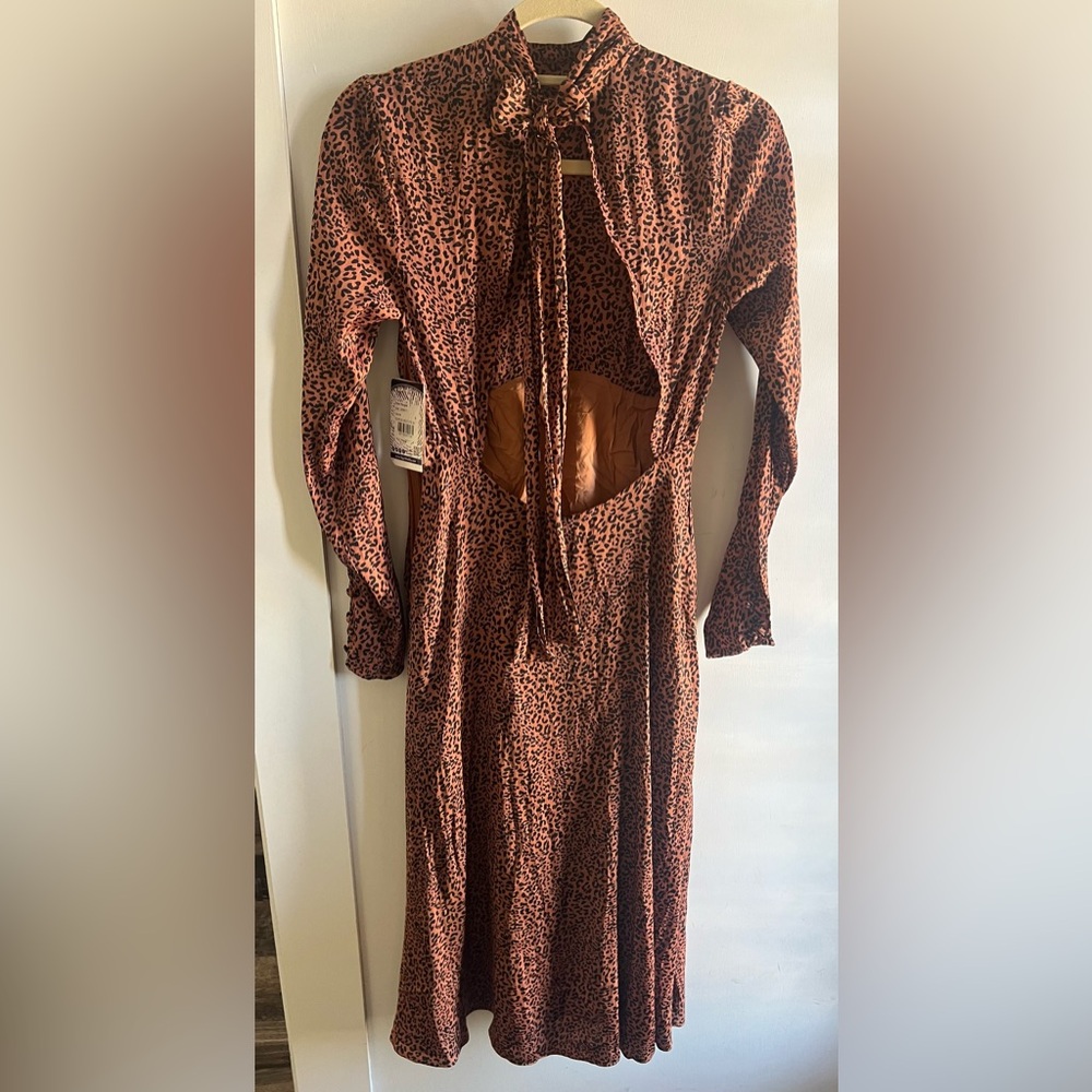 Free people cocoa leopard dress size 0 (NWT)